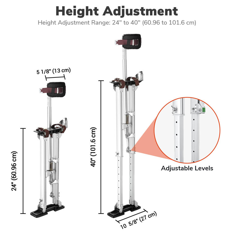 24"40" Professional Grade Adjustable Drywall Stilts Taping